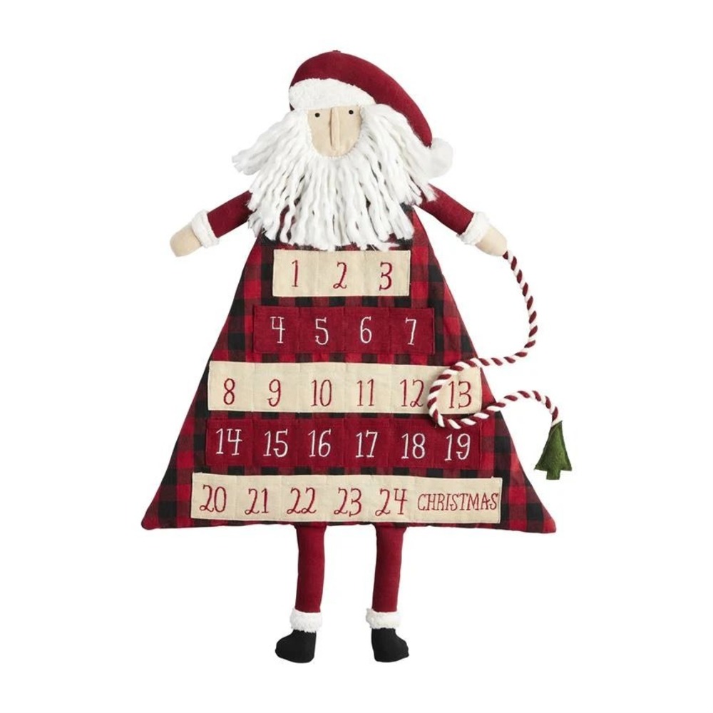 Mud Pie Buffalo‎ Check Santa Advent Calendar Red Black Plaid 10820021B NEW